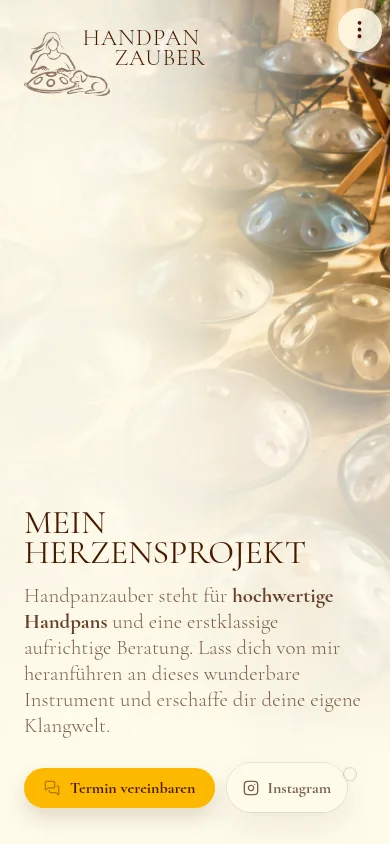 Mobile Ansicht der Website Handpanzauber