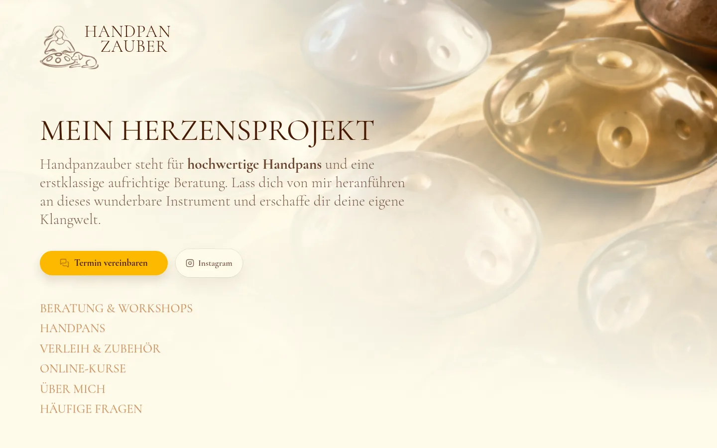 Desktop-Ansicht der Website Handpanzauber