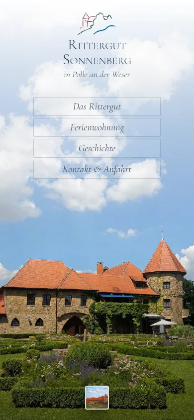 Mobile Ansicht der Website Rittergut Sonnenberg