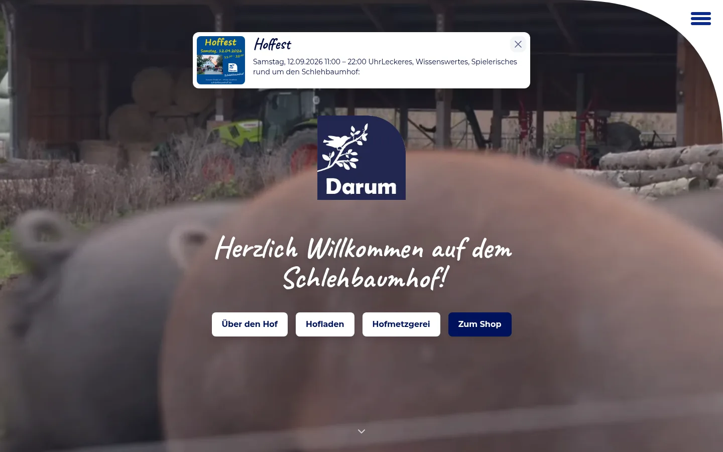 Desktop-Ansicht der Website Schlehbaumhof